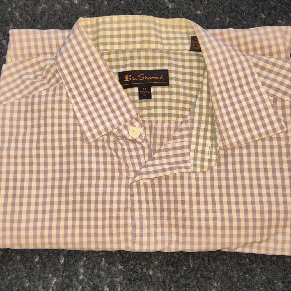 Ben Sherman Long Sleeve Button Down Gingham Shirt